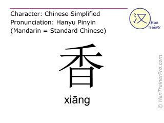 香3|Chinese character 香 (xiang1) components and definition (fragrant,..)